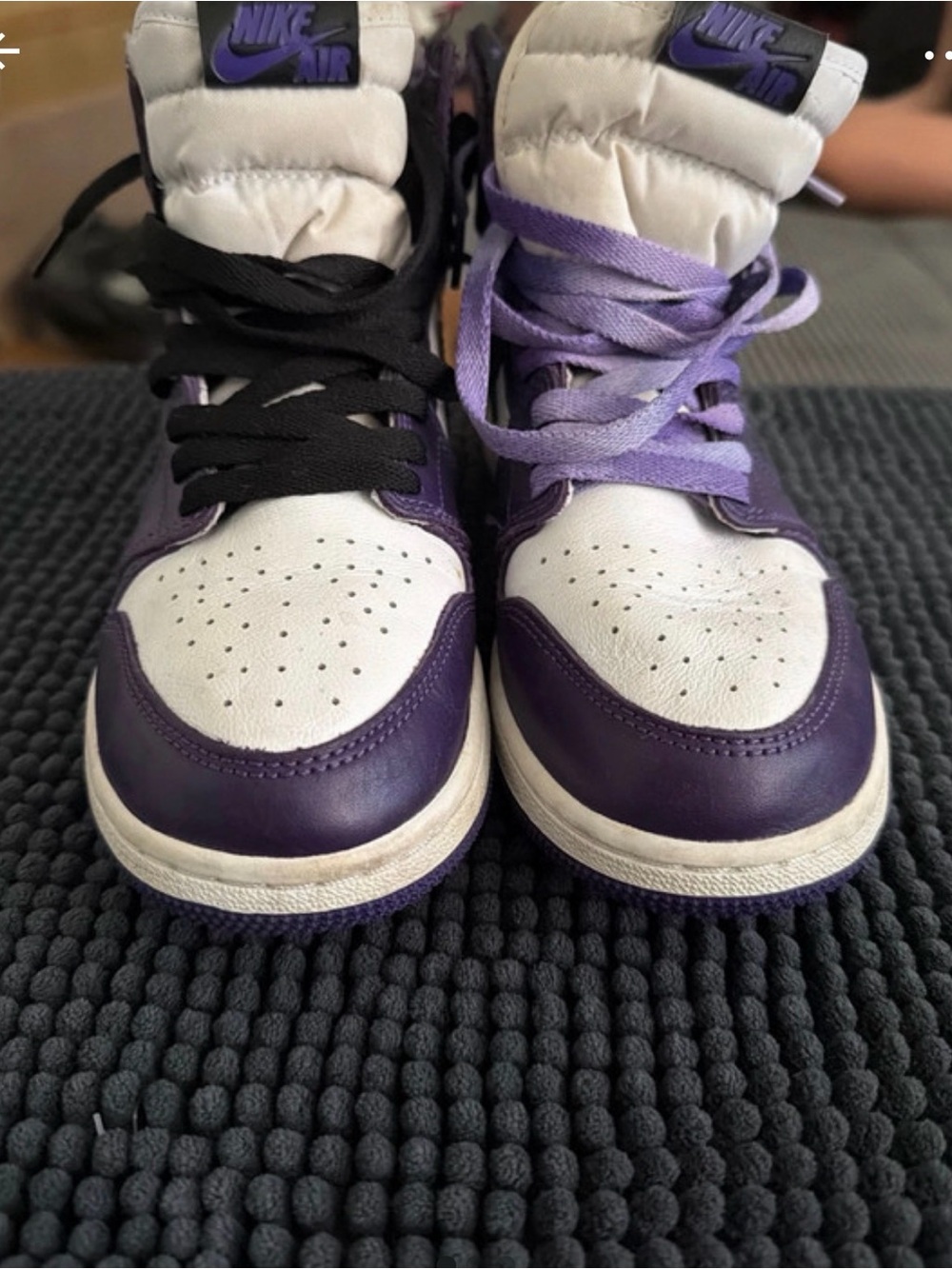Nike Jordan Retro 1’s women’s ' Purple and White High-Top Sneakers